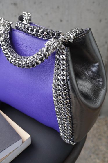 de Couture(デクチュール)2WAYチェーントートバッグSサイズ Purple/Metallic Silver