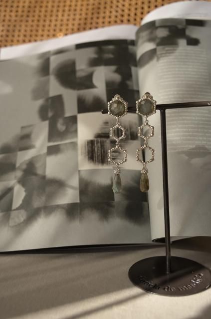 DanielademarchiダニエラデマルキHoney Collection Long Earrings(イヤリング) OR1340 ACH(whitesilver)Labradorite