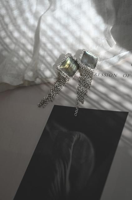 Restock : Daniela de Marchi Gatsby Collection Piaces ピアス【OR1362 ACH(WhiteSilver) Labradorite 】GATZ