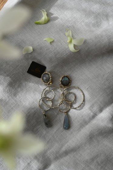 Chandelier Earrings/Pieces(イヤリング/ピアス)[OR1093 OTAG Labradorite]