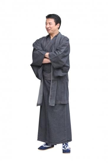 デニム羽織 メンズ ブラック ノーマル S ３l 創業大正13年 東京深川 下町の呉服店 田巻屋オフィシャルオンラインショップ