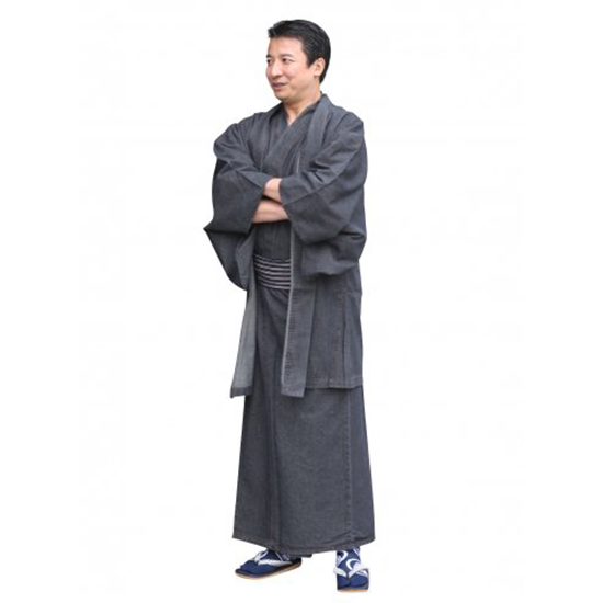 デニム羽織 メンズ ブラック・ノーマル S,M,L,LL,3L(ポケットなし) - 大正13年創業・田巻屋 オフィシャルオンラインショップ デニム羽織 メンズ ブラック・ノーマル S,M,L,LL,3L(ポケットなし) - 大正13年創業・田巻屋 オフィシャルオンラインショップ