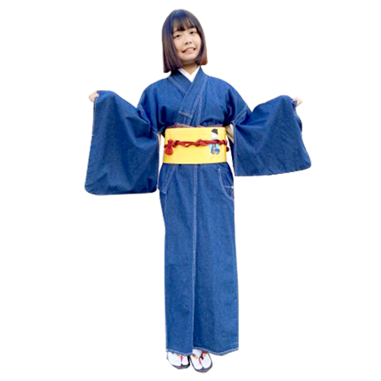 田巻屋企画オリジナル商品】ワンピースみたい!デニム着物対丈(つい