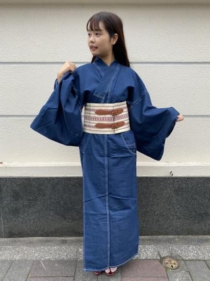 ZARA 和装デニム半纏ベスト着物カーディガンインディゴ