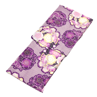 【洗える着物】着物　紫に桜蝶・女性用 フリーサイズ