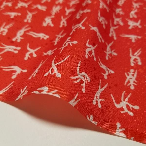 東レ シルック長襦袢地 赤地に白の四十八手 - うそつき襦袢のオーダー