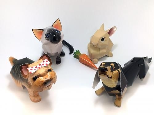 PaperDesign DOG CAT RABBIT 全4個セット - ペパクラパーク