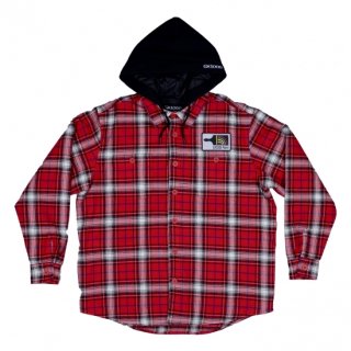 HOODED SHIRT JACKET (Red)