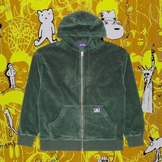 Corduroy Zip Hoodie (Green)