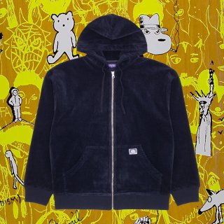 Corduroy Zip Hoodie (Navy)