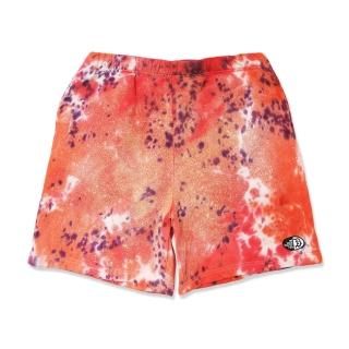 TIE DYE SWEAT SHORTS (ORANGE/PURPLE)