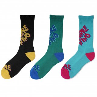 SKATE SOCKS (BLACK/GREEN/T BLUE)