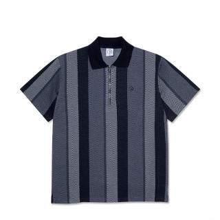 JACQUES POLO SHIRT | HERRINGBONE (BLUE)