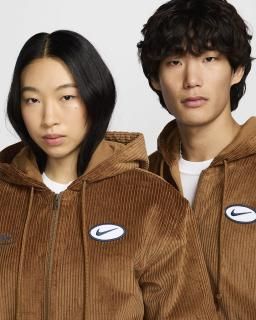 FULL-ZIP HOODED CORDUROY SKATE JACKET (FV7394-281)