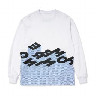 L/S PRINT TEE - BLOCK (WHITE)