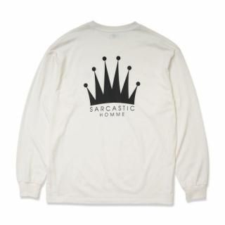 Sarcastic ClothingHOMME CROWN L/S TEE (WHITE)