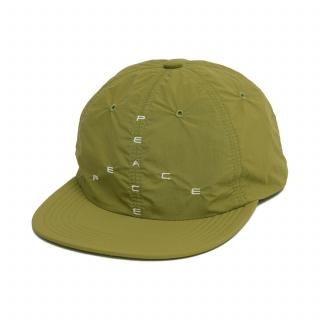 GARBAGESOFT BRIM 6 PANEL CAP | BIG PEACE - LT.OLIVE (WHITE EMB)
