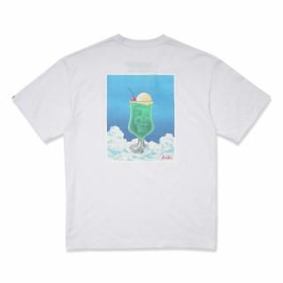 S/S PRINT TEE (CREAM SODA) (WHITE)