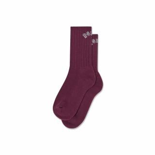 LARGE RIB SOCKS |&#160;COLLEGE LOGO (WINE)