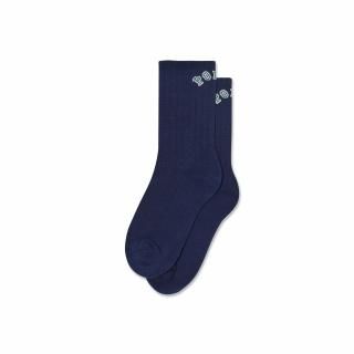 LARGE RIB SOCKS | COLLEGE LOGO (DARK BLUE)