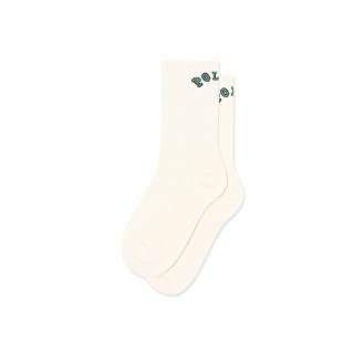 LARGE RIB SOCKS | COLLEGE LOGO (CLOUD WHITE)