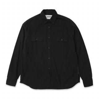 VENTILATION FLANNEL SHIRT PLAIN (BLACK)