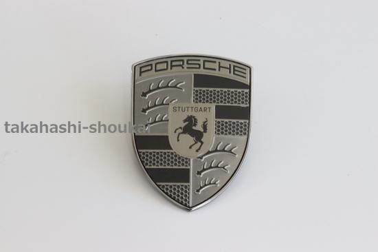 porscheクレストエンブレム　純正品 ポルシェ純正 新デザイン ボンネット クレストエンブレム