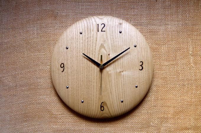 19 家具・インテリア 木の時計 掛時計 栗