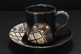  åס [ Kuro Oribe CupSaucer by makoto YAMAGUCHI]