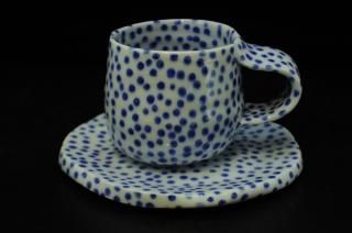   򼧿̥åס [ Hakuji Mizutama cup&Saucer  by makoto YAMAGUCHI]