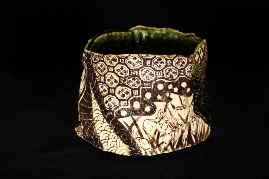 山口真人 織部琳派茶碗 [ Oribe Rinpa Chawan by Makoto