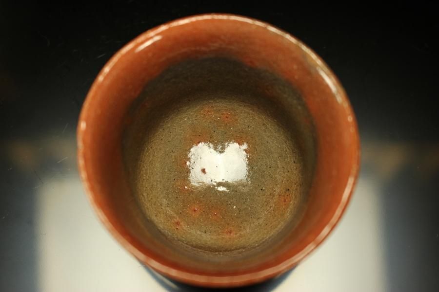 杉本玄覚貞光 赤ぐい呑 [ Aka Guinomi by Sugimoto Genkaku Sadamitsu