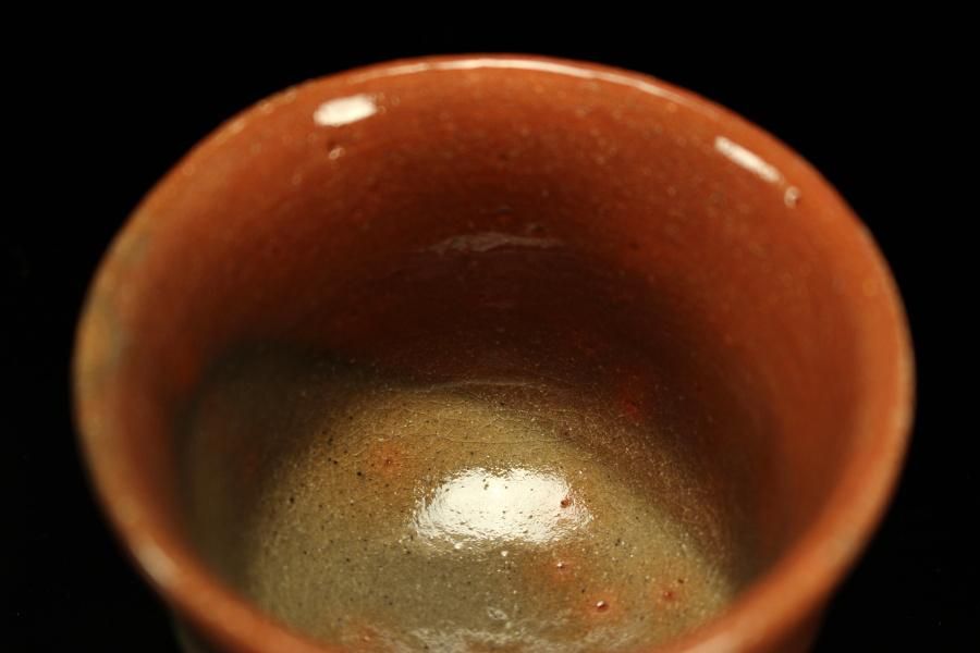 杉本玄覚貞光 赤ぐい呑 [ Aka Guinomi by Sugimoto Genkaku Sadamitsu