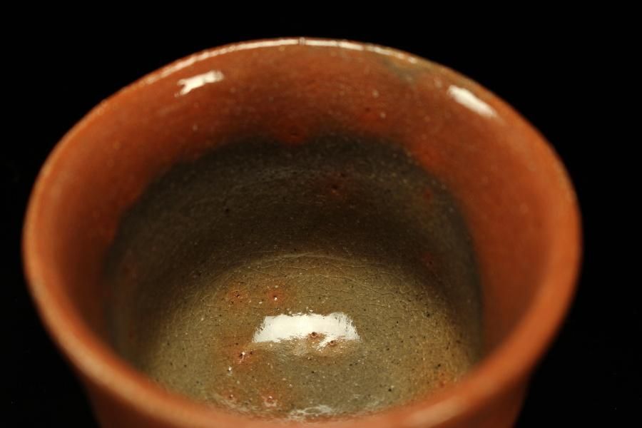 杉本玄覚貞光 赤ぐい呑 [ Aka Guinomi by Sugimoto Genkaku Sadamitsu