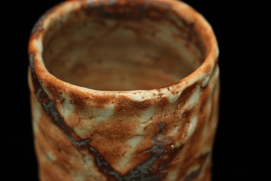 山口真人 鼠志野湯呑 [ Nezumi Shino Yunomi by Makoto Yamaguchi