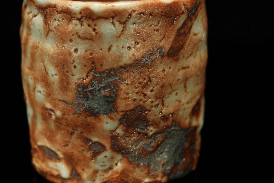 山口真人 鼠志野湯呑 [ Nezumi Shino Yunomi by Makoto Yamaguchi