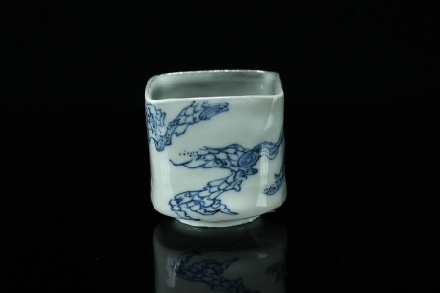 虎 染付 硯 陶芸家・料理研究家 カズコロッシュ作