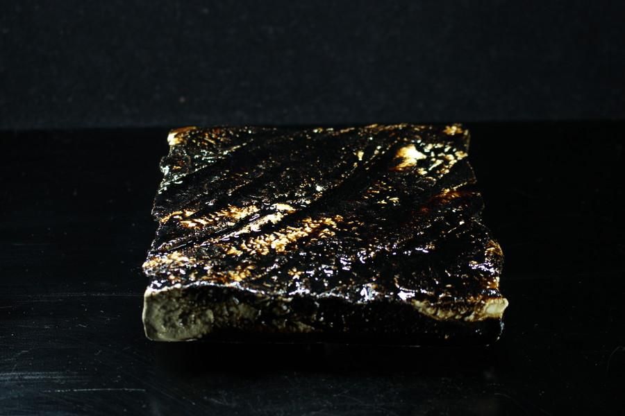 山口真人 黒織部角皿 [ Kuro Oribe Kaku Sara by Makoto Yamaguchi