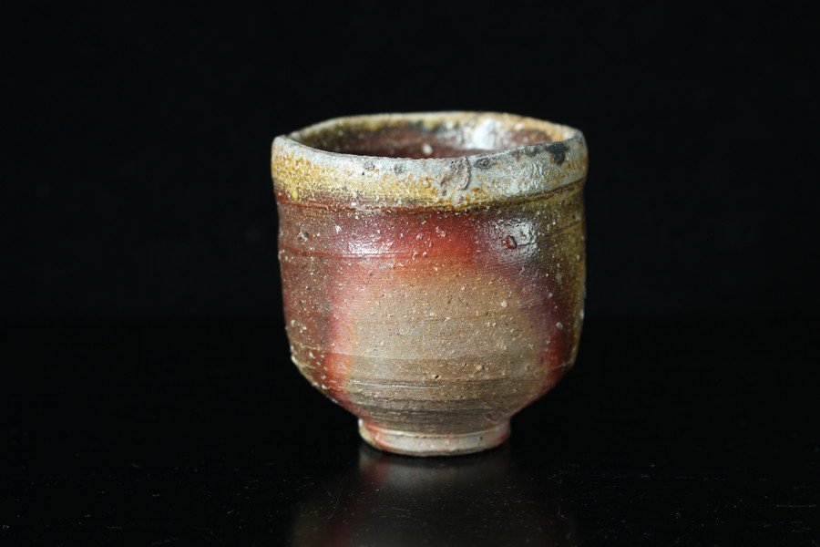 安藤騎虎 備前窯変酒呑 [ Bizen Youhen Sakenomi by Kiko Ando