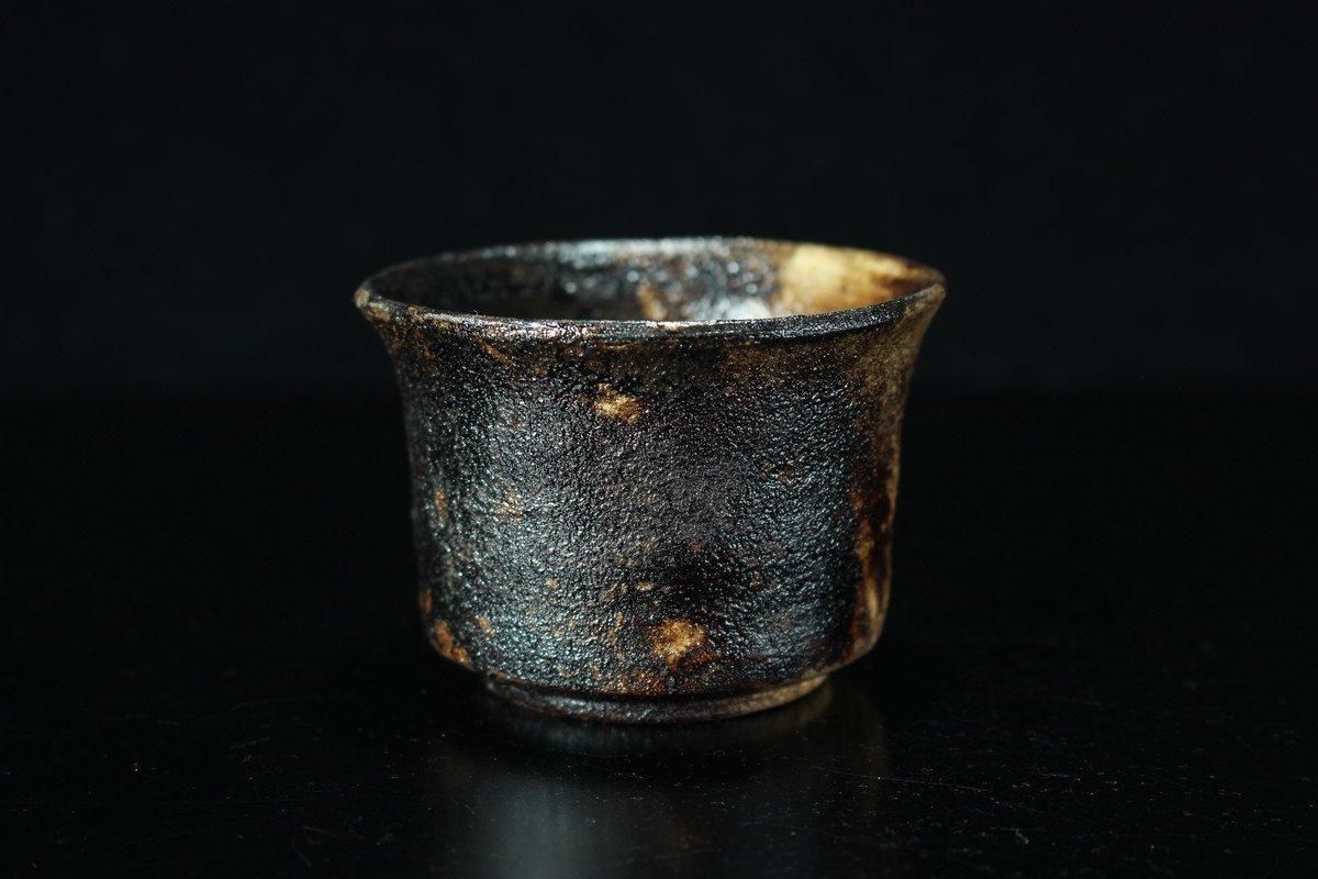 【即出荷】 Kokukode [ 黒狐手黄瀬戸ぐい呑 西岡悠 Kiseto Yu by Guinomi 工芸品