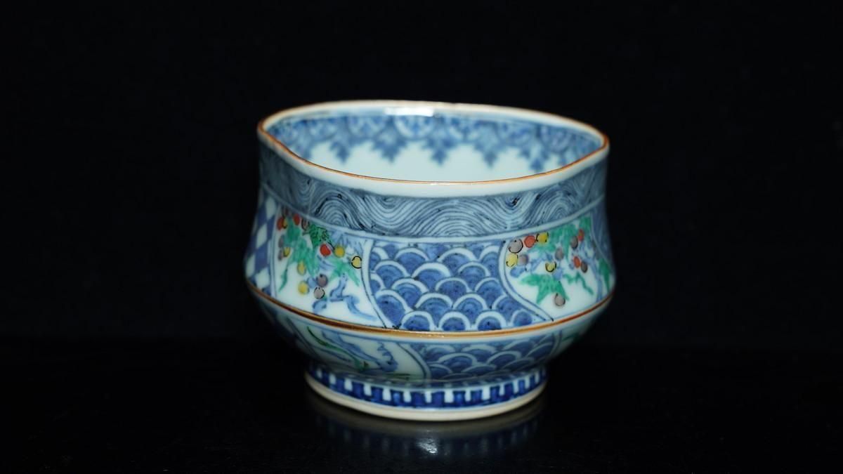 鈴木涼子 色絵祥瑞茶碗 [Iroe Shonzui Chawan by Ryoko Suzuki