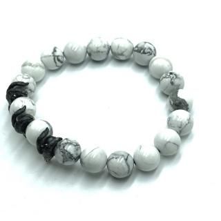 Legio Made 쥮ᥤ Ź 쥮 ֥쥹åȡ̵Goat skull Howlite M -18cm