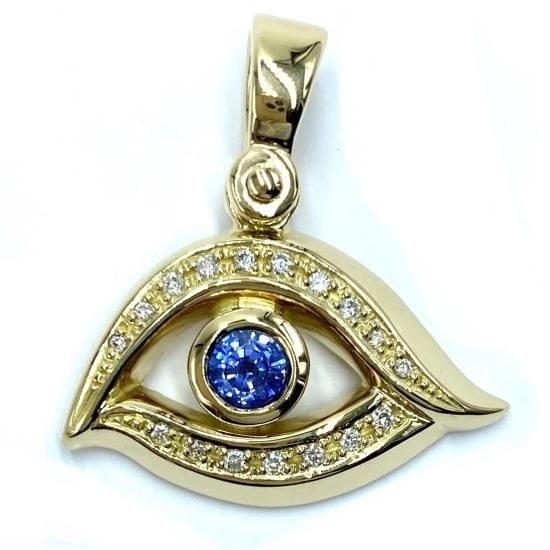 ジ*ジ様 プエルタデルソル K18金 ダイヤ入り ダイヤモンド型ペンダント