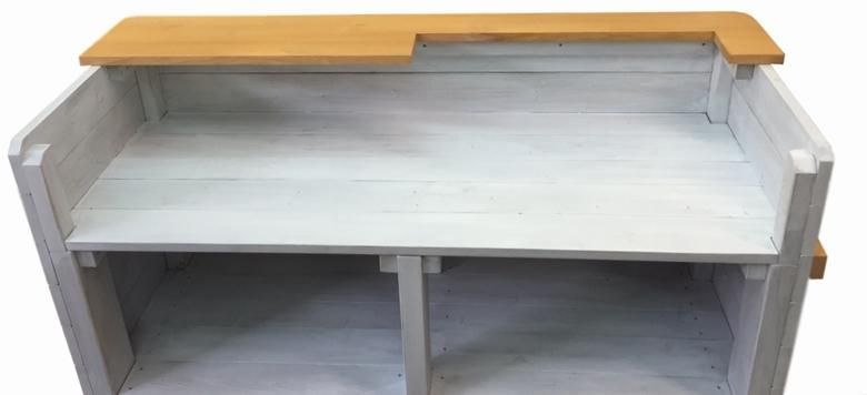 木製レジカウンター・受付カウンター_幅124cm_アンティーク 木製レジカウンター・受付カウンター_幅124cm_アンティーク