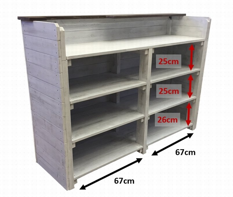 ハンドメイドレジカウンター・受付カウンター_幅154cm_アンティークホワイト_C010AWH
