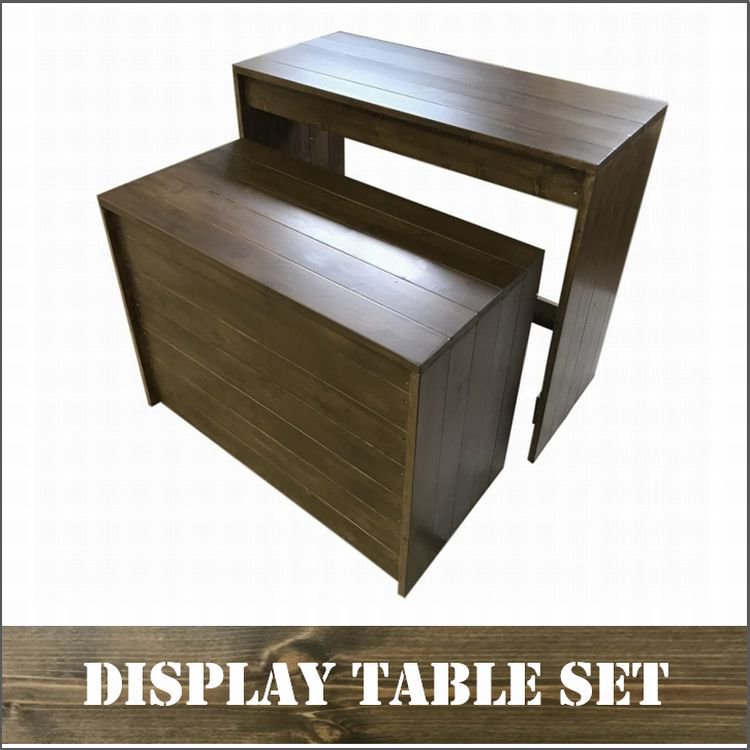 木製ディスプレイテーブル_2個セット_幅100×奥行45×高さ