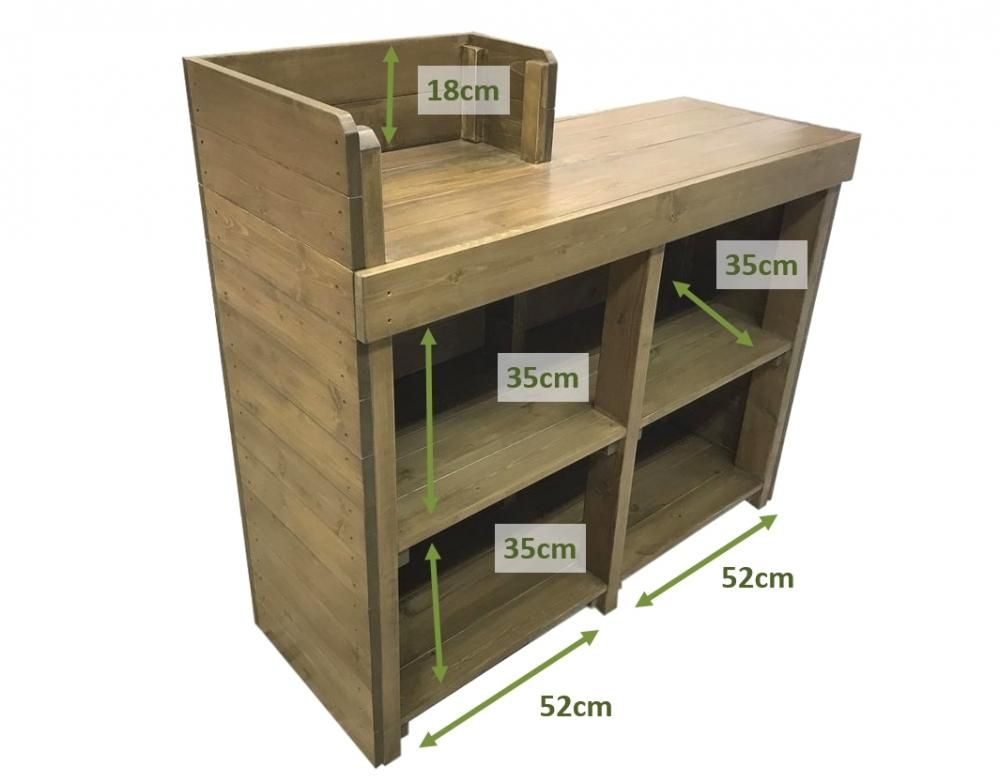 ハンドメイドレジカウンター・受付カウンター_バッグ置付_幅120cm×奥行