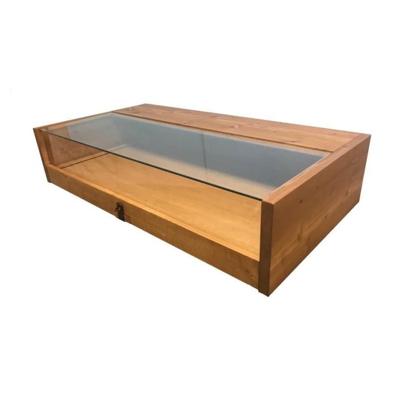 卓上木製ショーケース_引出し式_幅95×奥行50cm×高さ90cm_オーク_ 卓上木製ショーケース_引出し式_幅95×奥行50cm×高さ90cm_オーク_