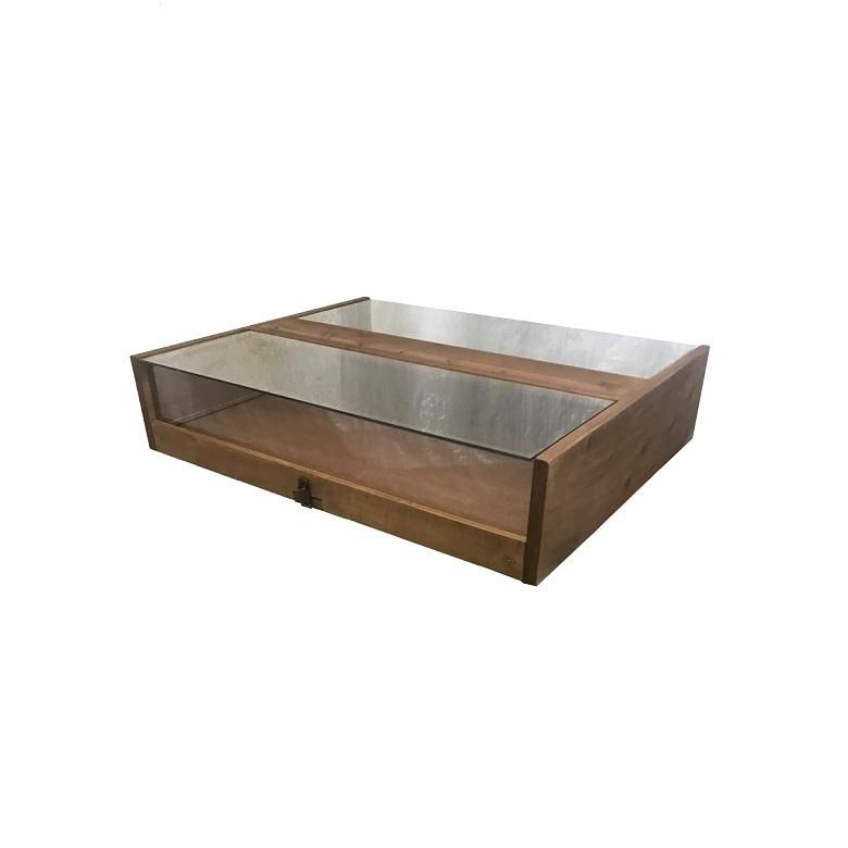 卓上木製両面ショーケース_引出し式_幅95×奥行75cm×高さ90cm_ 卓上木製両面ショーケース_引出し式_幅95×奥行75cm×高さ90cm_
