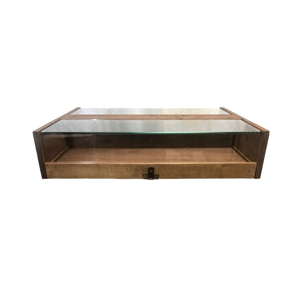 卓上木製両面ショーケース_引出し式_幅95×奥行75cm×高さ90cm_ 卓上木製両面ショーケース_引出し式_幅95×奥行75cm×高さ90cm_